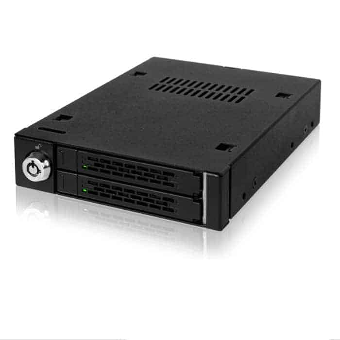 Full Metal 2 x 2.5- SATA Hard Drive or SSD Mobile Rack in 3.5- Device Bay